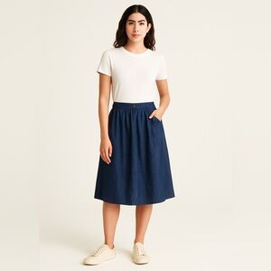 UNIQLO × Ines de la Fressange Paris Denim Midi Skirt – Size 8 / 28” Waist